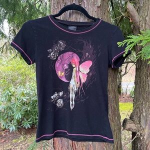 Fairies by Trick Rare Vintage Hot Topic Deadstock Y2K 90s Goth Black T-Shirt